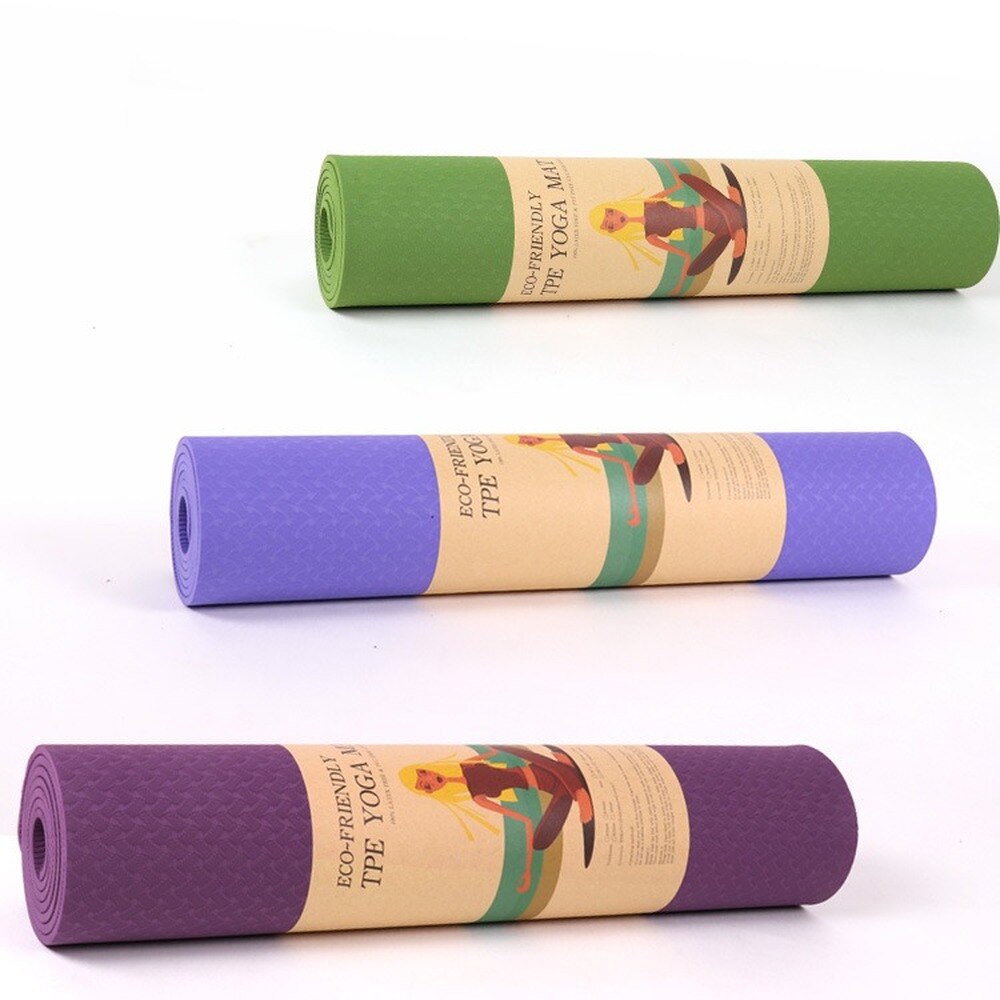 183*61*8Mm Yoga Mat Tpe Pad Voor Fitness Grote Gym Oefening Apparatuur Voor Pilates Trainning Sport accessoires Yoga Mat Tas Paars