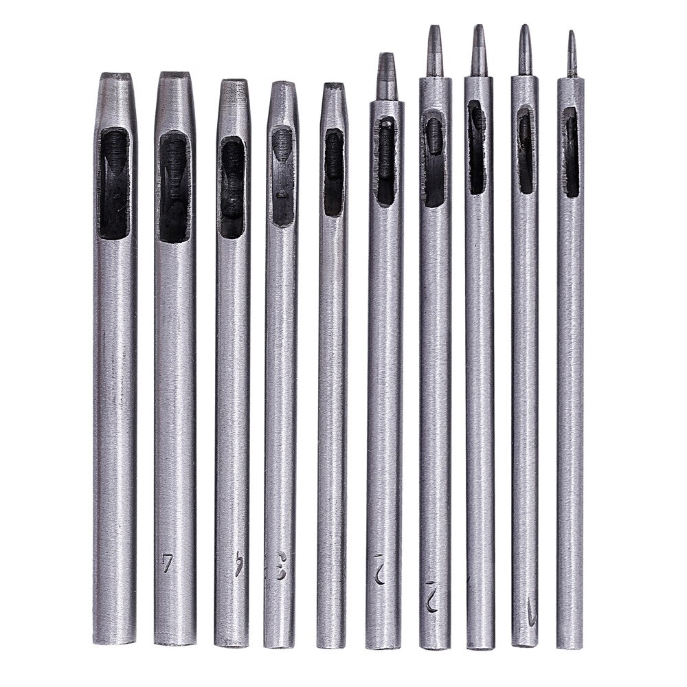 Leather Tools Leather Hole Punch Kit Hollow Puncher Belt 0.5mm-5mm with ouble-Faced Soft Mallet Rubber and Nylon Faced Hammer