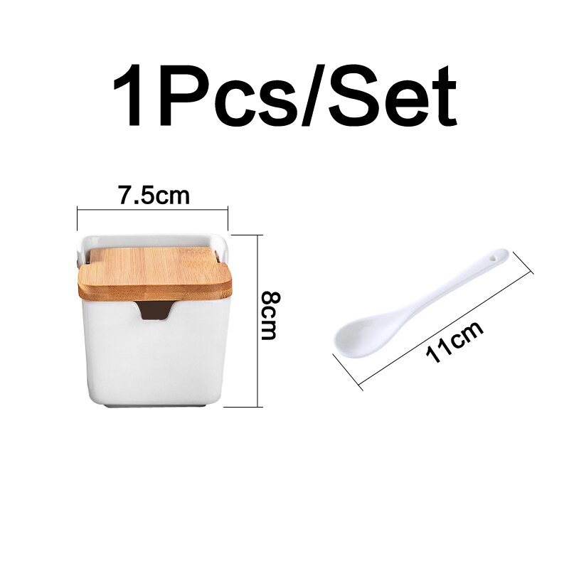 European ceramic flip seasoning jar cruet salt kitchen supplies seasoning box seasoning pot Container Condiment Jars: 1Pcs1
