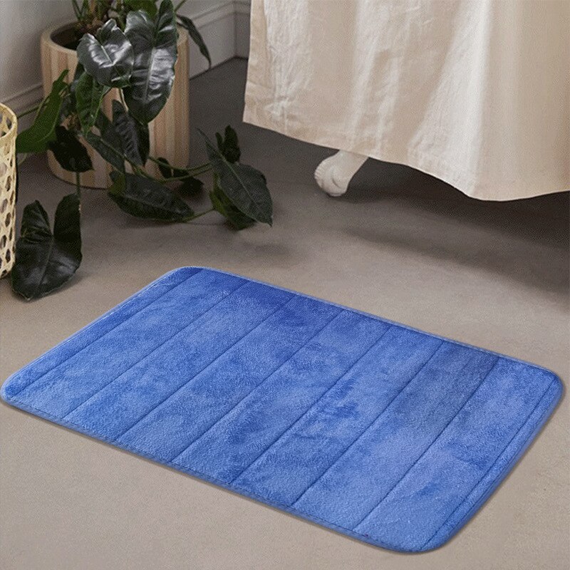 Speicher Schaum Schlecht matt für Schlecht Nicht Unterhose Bad Teppich Samt Dicke Weiche Komfortable Wasser Saugfähigen Waschbar Schnelle Trocknen Teppich: Blau / 50-80cm