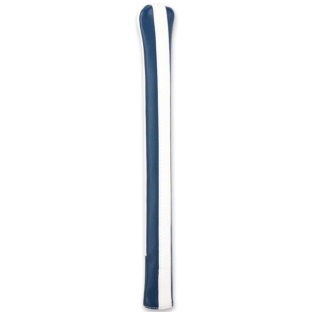 Golf Alignment Stick Cover White Stripe Leather Blue Golf Club Cover