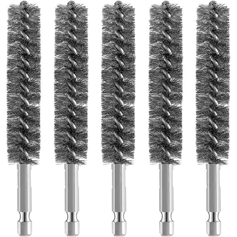 JHD – brosse métallique en acier inoxydable avec manche hexagonal, pour perceuse électrique et nettoyage: Default Title