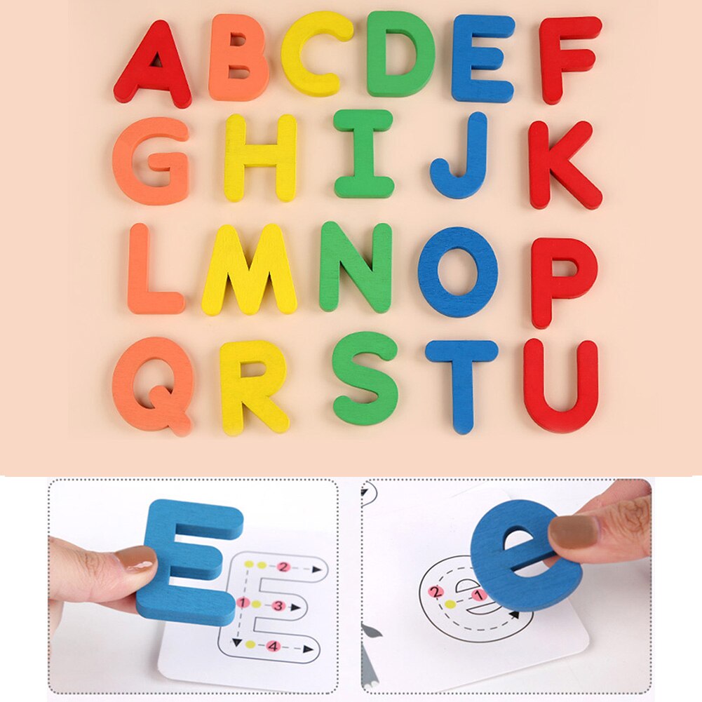 Diy Baby Houten Brief Educatief Baby Leren Alfabet Spelling Bijpassende Kaarten Puzzel Toekomst Concurrentievermogen Woord