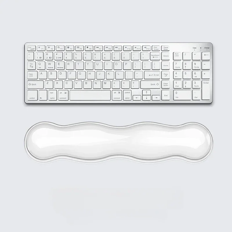 Mauspad mit Handballen auflage, Tastatur auflage, rutsch feste transparente Desktop-Büros piel konsole aus Silikon, Maus-Handballen auflage: orange