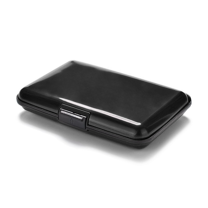 Funda rígida de aluminio de Metal con bloqueo de tarjeta de crédito, tarjetero con protección anti-rfid para escanear, tarjetero Feminina Masculina