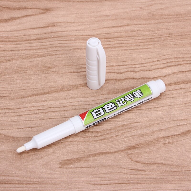 1Pc Waterdichte Permanente Witte Inkt Marker Verf Pen Briefpapier Art Schrijven Gereedschap K3KE