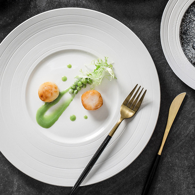 FANCITY Nordic Simple Steak Dessert Plate Western French Food Plate Dinner Plate Combination Western Food Cafe Set Plat