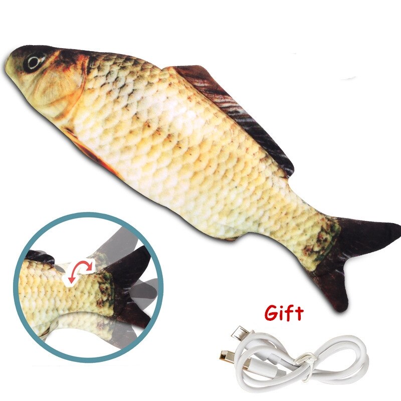 Katt viftar kattmynta leksak fisk usb elektrisk laddning simulering dans hoppa rörelse floppy fisk katt leksak elektronisk fisk för katter: C