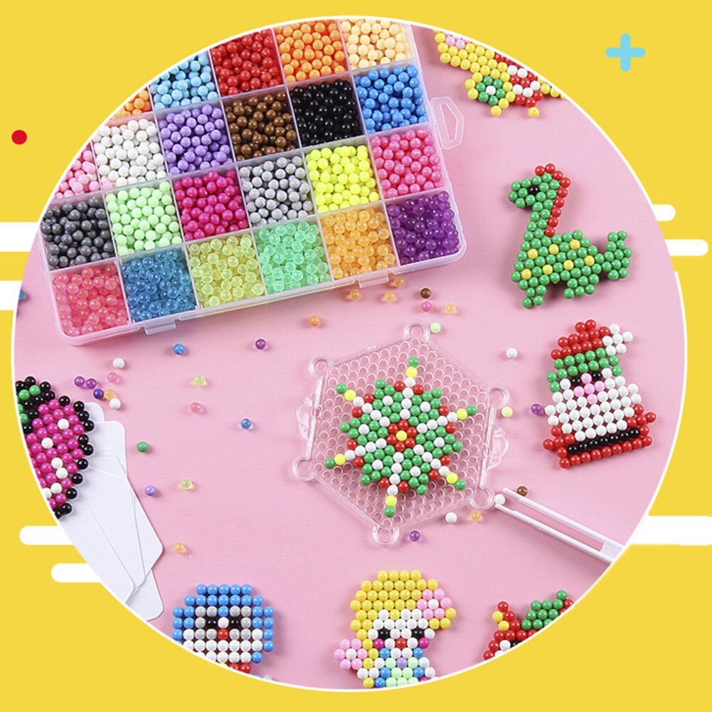 Funbeads 24 farver 3000 refill perler til aqua perle og beados kunst håndværk legetøj til børn klassiske perler og smykker