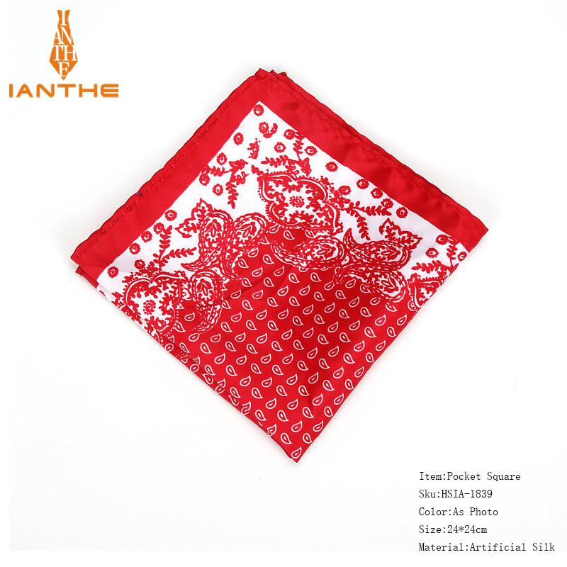 Neue herren Taschentuch Vintage Paisley Druck Tasche Platz Weiche Seide Taschentücher Hochzeit Party Business Hanky Brust Handtuch: IA1839