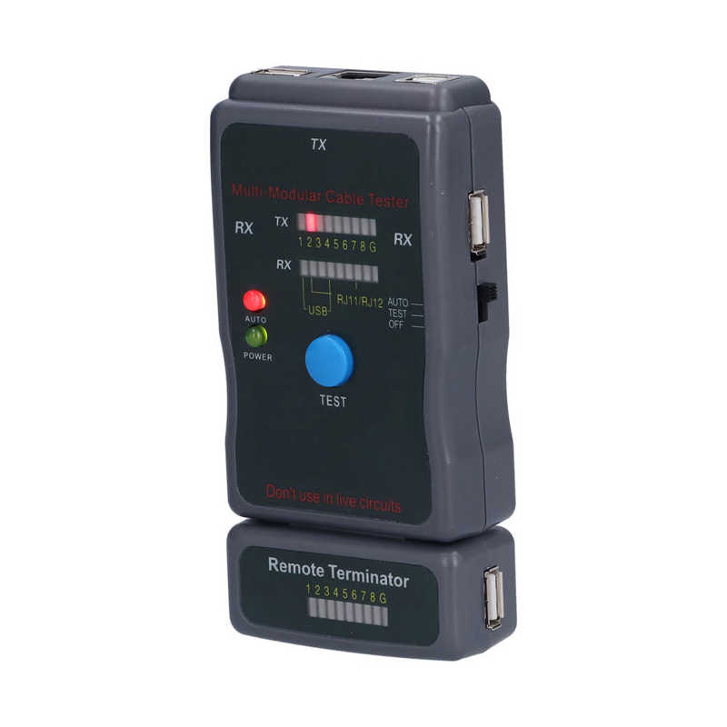 Network Cable Tester RJ45 RJ11 USB BNC Coaxial Wire Line Finder Diagnose Tool DC 9V