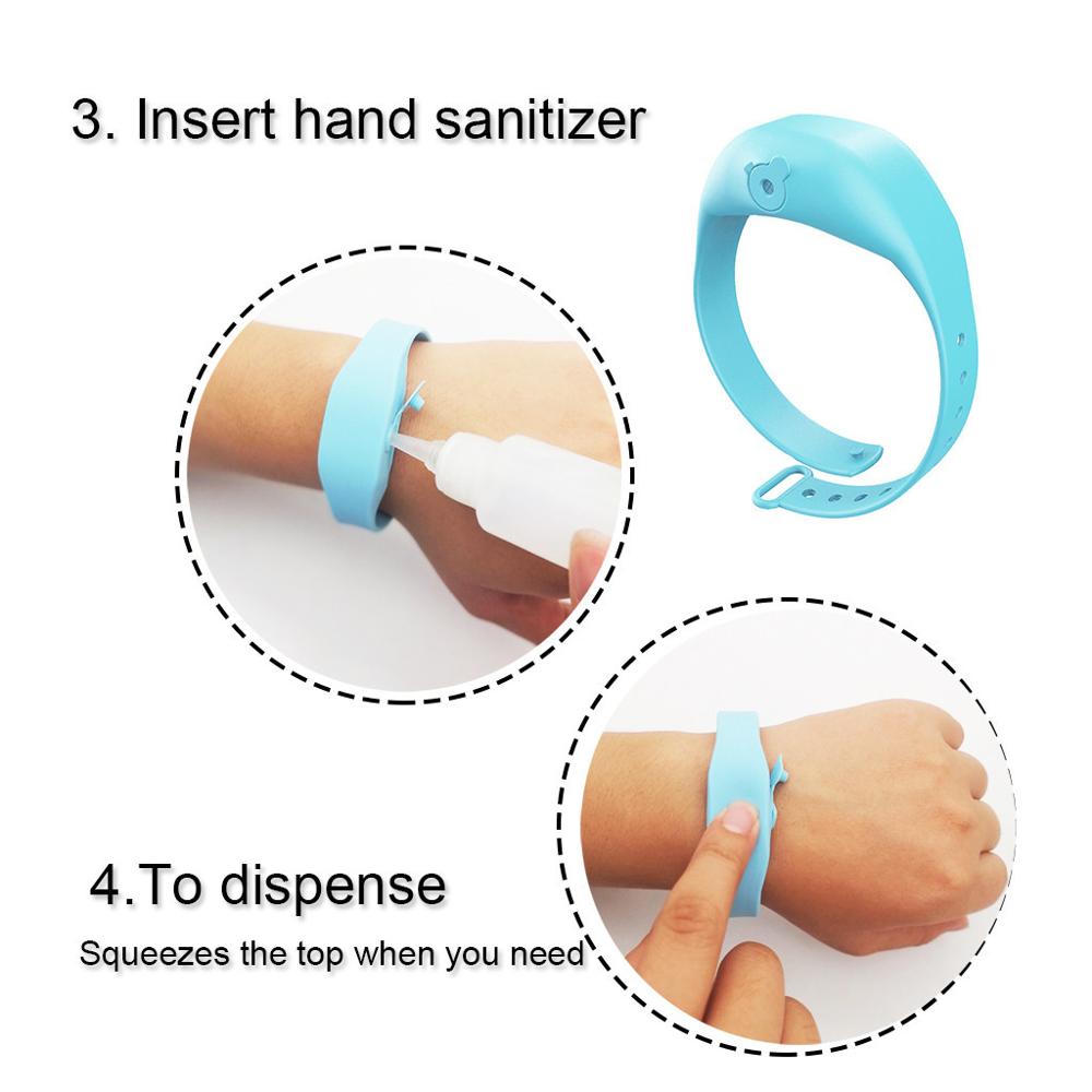 Dispensador de Gel hidroalcohólico, pulsera, desinfectante de manos recargable, pulsera, desinfectante para niños, reloj hidrocólico antibacteriano