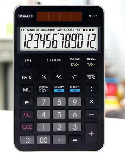 CEO-1 Flat panel calculator business office desktop solar calculator 12-bit display tax calculators