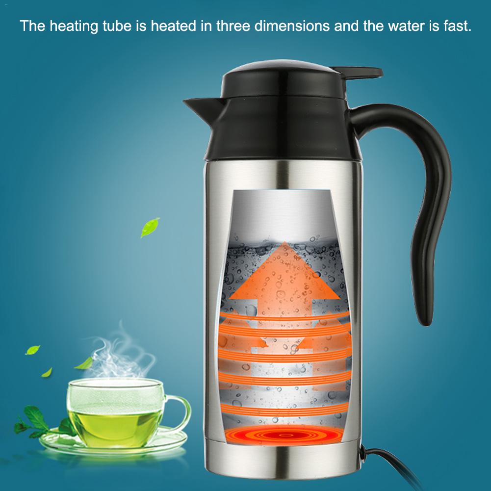 Car Electric Kettle Temperature Control Stainless Steel Tea Kettle BPA-Free Water Boiler Cordless With LED Indicator