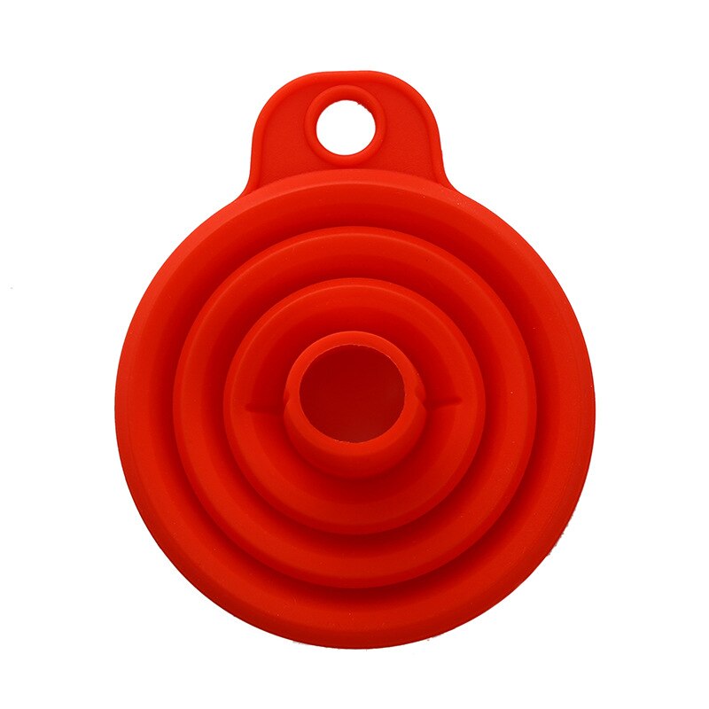 1Pcs Silicagel Vloeistof Doseren Mini Trechter Inklapbare Telescopische Lange Nek Trechter Vloeibare Vulling Thuis Kitchen Tools: Rood