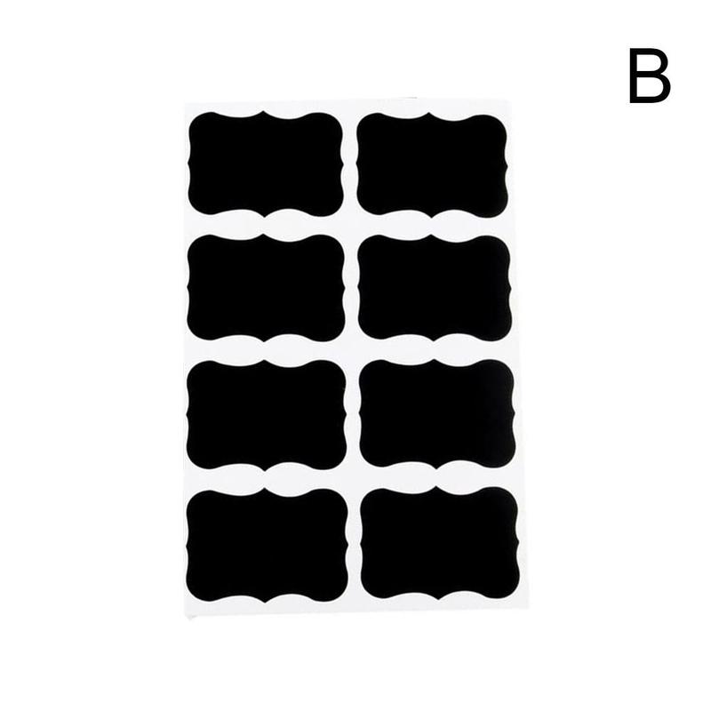 Pizarra adhesiva borrable para cocina, etiquetas organizadoras de tiza, tarros, L2S6 pizarra negra, 5x3,5 cm, 4/10 Uds.: B / 10pcs