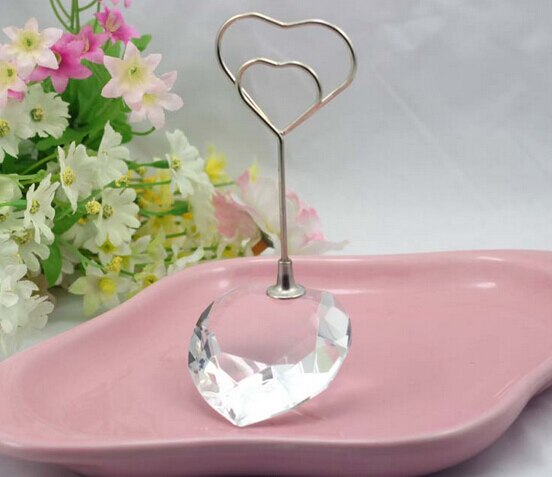 6 piezas de cristal transparente forma de corazón lugar tarjetas soportes boda Mesa decoración recepción Favor suministro