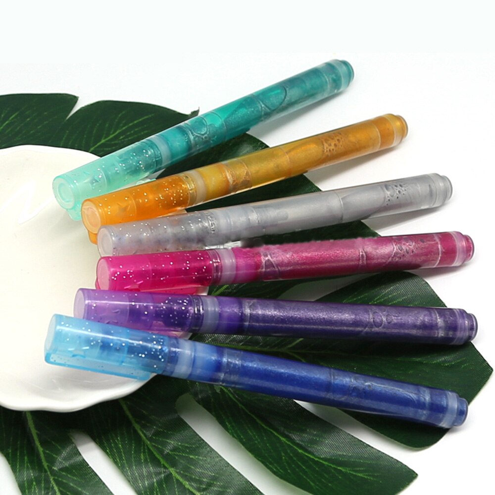 Umitive 1 st 3 mm spets glitter konst märkpenna giftfri flytande färg tusch för barnmålning