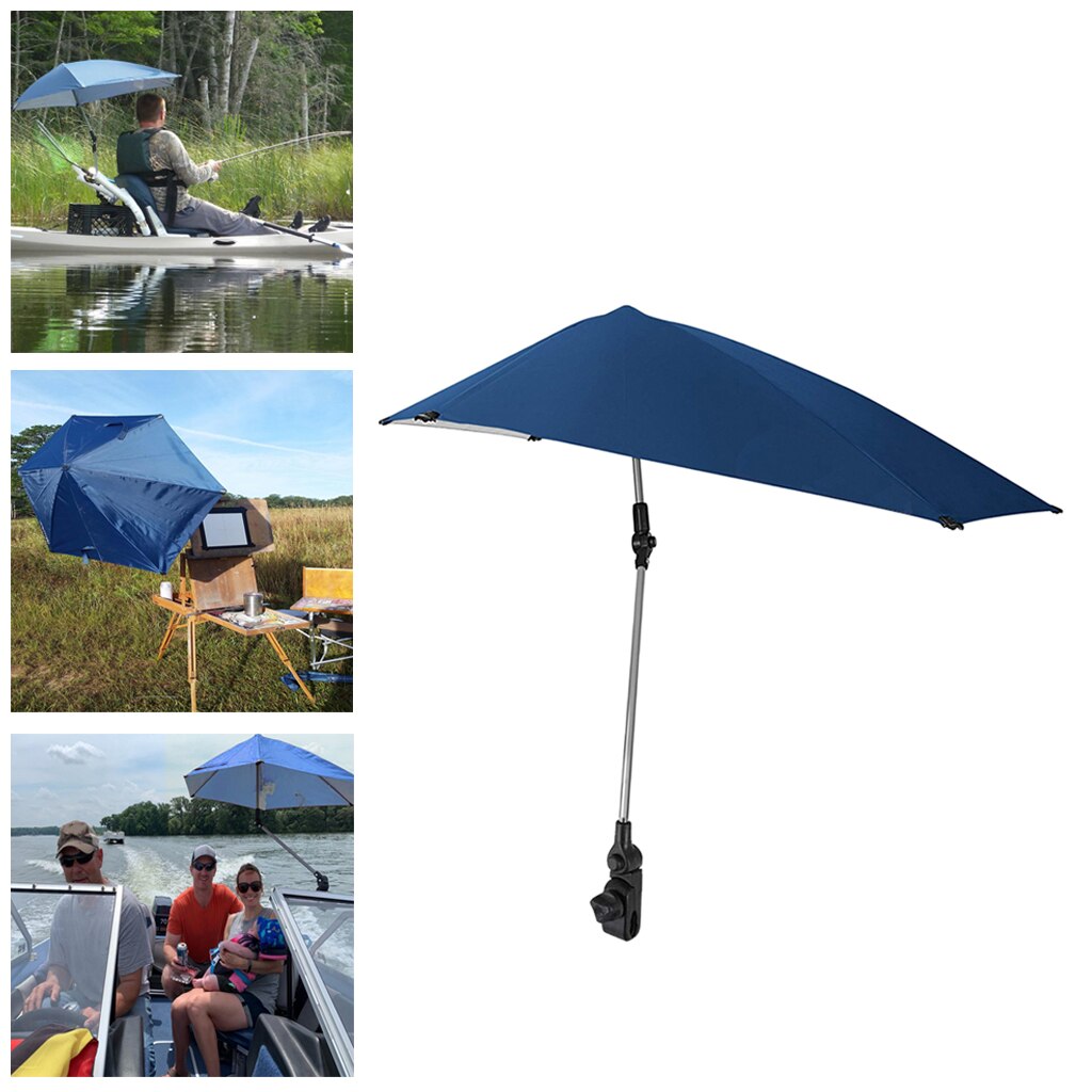 Opvouwbare Upf 50 + Verstelbare Strand Paraplu Parasol Parasol Voor Zomer Stoel Golf Wandelen