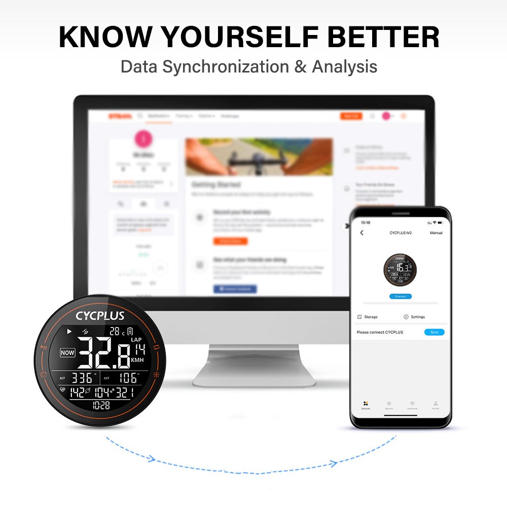 Cycplus Draadloze Fiets Computer Gps Snelheidsmeter Bt Ant + Fietsen Computer Waterdicht Met Cadanssensor Hartslagmeter