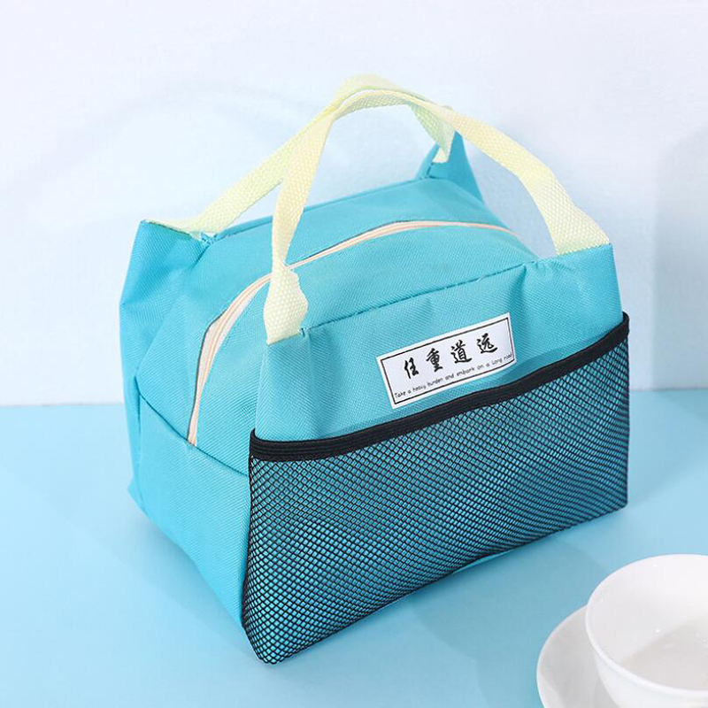 Solid Reusable Lunch Box Tote Bag Food Thermal Insulated Lunch Bags Grocery Pouch For Women Men Kids Work School Picnic Camping