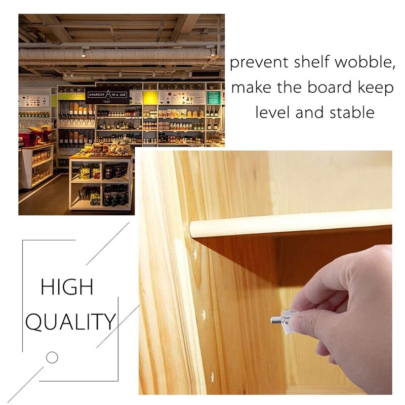 100 Stck Klar Regal Unterstützung Heringe-5mm Schrank Regal Clips, Regal Halfter Stifte Halterung Stahl Stift für Schrank Möbel