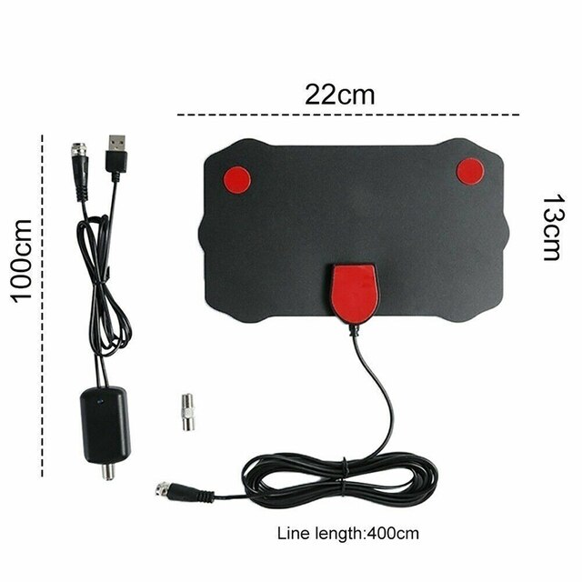 4K High Gain HD TV DTV Box Digital TV Antenna EU Plug 5000 Miles Booster Active Indoor Aerial HD Flat: Default Title