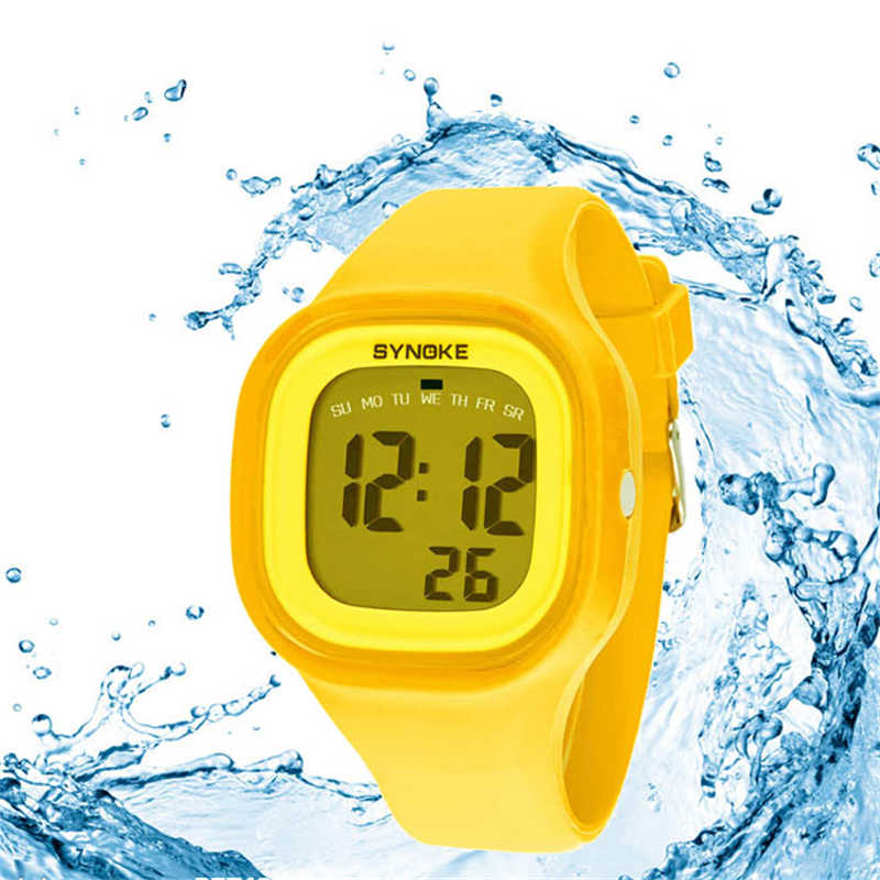 1Pc Silicone Led Light Digitale Rubber Sport Wrist Kind Horloge In Geel Blauw Roze Groen Rood Wit Zwart Dames horloge Kinderen