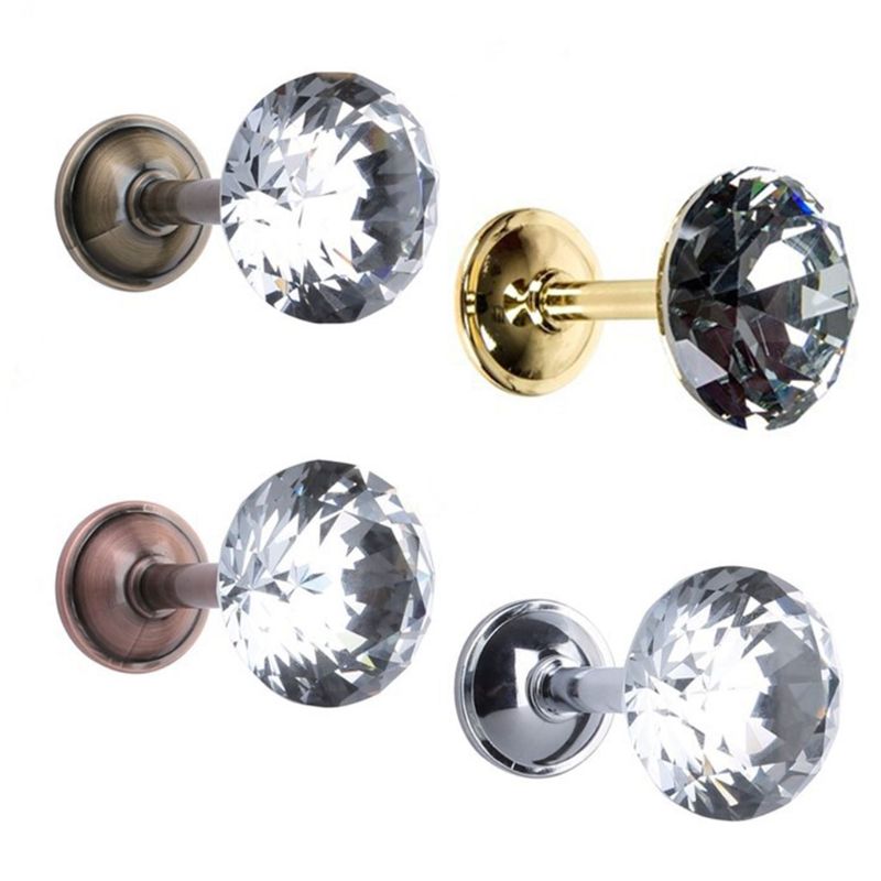 4 Pieces Shiny Clear Diamond Crystal Goblet Vorm Gordijn Terugloopsper Gordijn M0XD