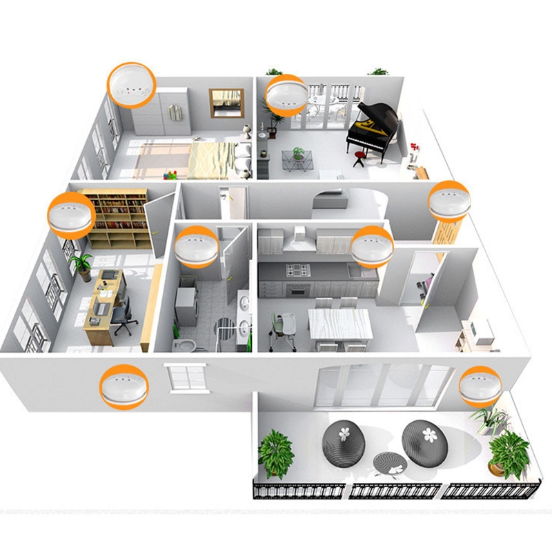 Smoke Alarm Fire Detector w/ Photoelectric Technology &amp; Low Battery Signal Fire Alarm w/ Test Function Home Kitchen