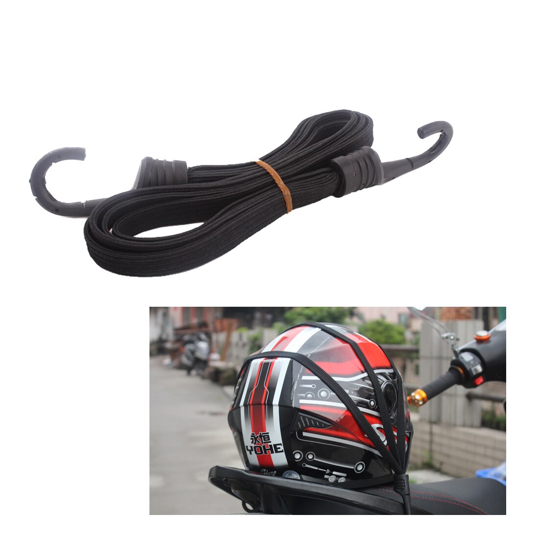 Dewtreetali Motorcykel Elastisk Infällbar Bagagerem med 2 Krokar