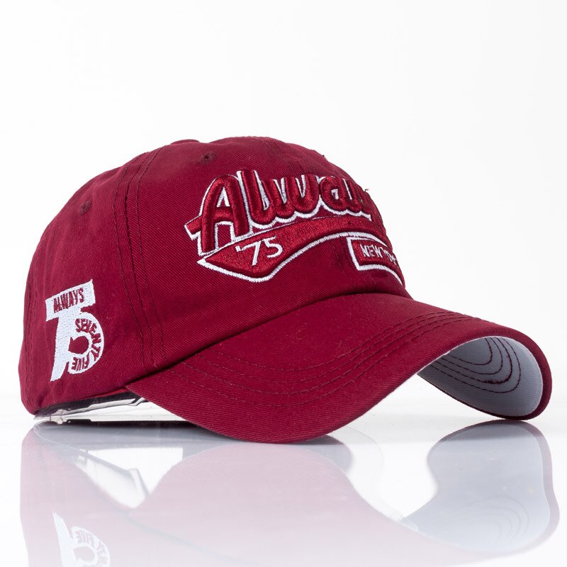 Roxcober heren katoenen letterborduurwerk baseballpet snapback hoed outdoor gorra hombre casquette homme vizieren caps 4002: Bordeauxrood