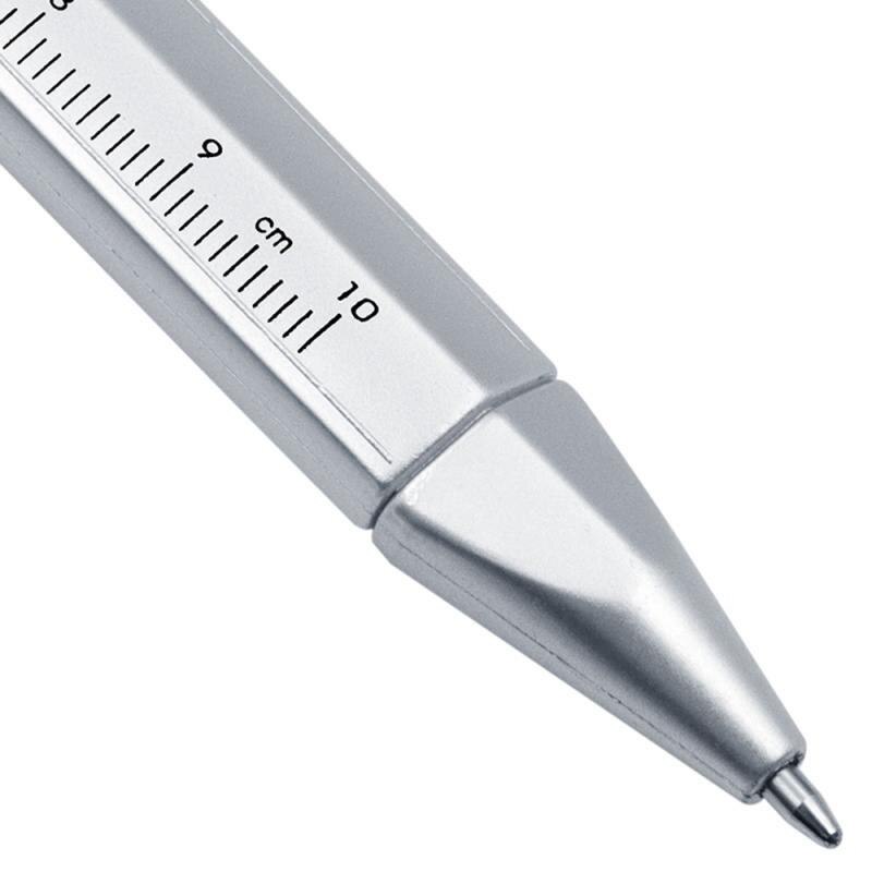 0-100MM Vernier Caliper Marker Pen Ballpoint Pen Silver Gauging Tools Multifunction Measuring Pen Measuring Hand Tool