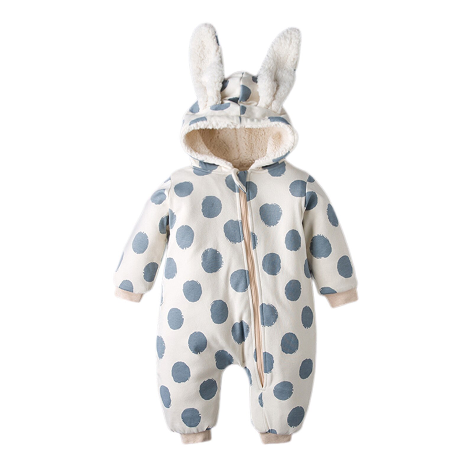 Conjunto de ropa de abrigo para niñas, conjunto de ropa de invierno de algodón grueso para bebés, sudaderas con capucha para niñas, mono, traje para niños, ropa para niños: Azul / 66