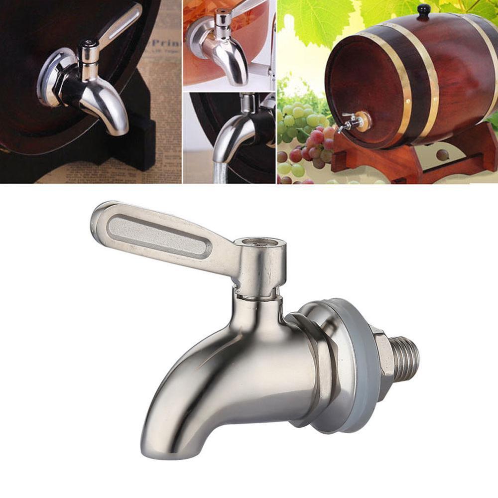 16mm Beverage Wine Barrel Faucet Drink Dispenser Tap Coffee Water Juice Silver Faucet Taps Steel Spigot B6Y3