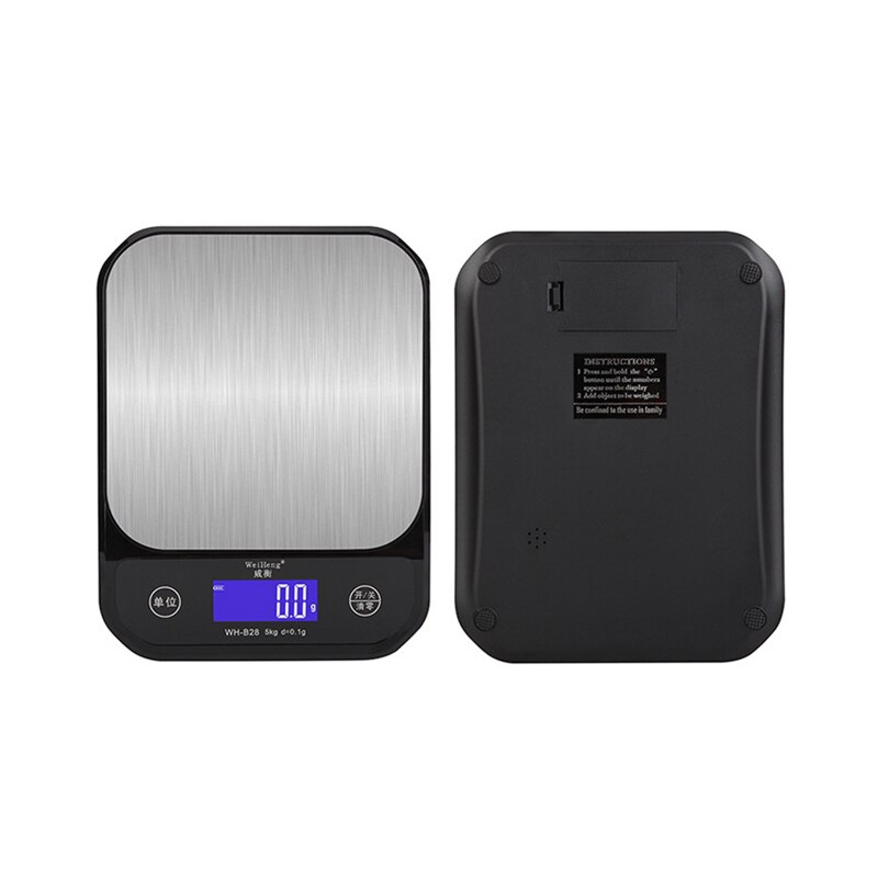 Balance de cuisine numérique étanche IP67, en acier inoxydable, pour régime alimentaire, 10kg/1g 5kg/0.1g, chargeur USB: 10kg 1g Black