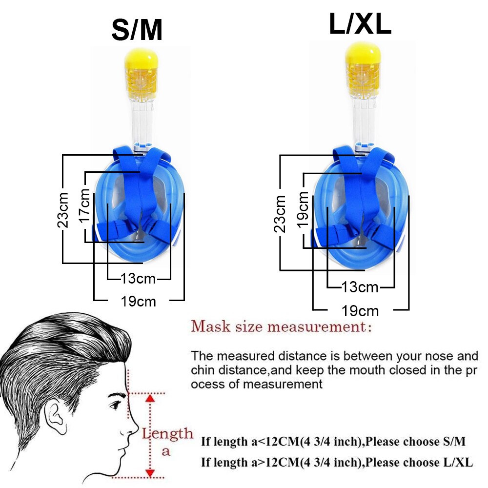 Swimming Mask Full Face Underwater Scuba Snorkeling Anti Fog Mask Diving Equipment Anti Fog Anti-Leak For Adults and Youth