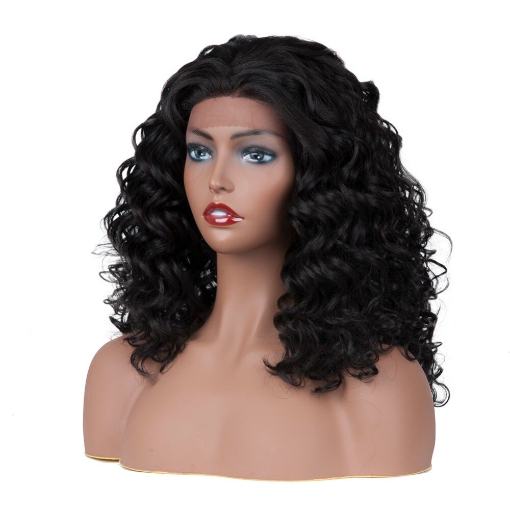 JINGFA HAIR Curly Weave Synthetic Fibre Hair Lace Front Wig