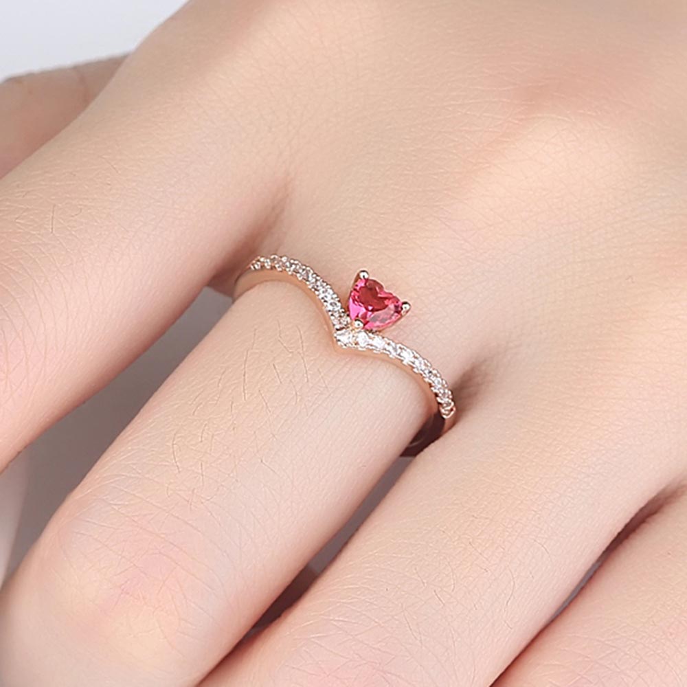 Anillo de compromiso con forma de corazón para mujer, sortija ajustable, Color oro rosa, Circonia cúbica, zirconia, circonita, zirconita, circón, banquete