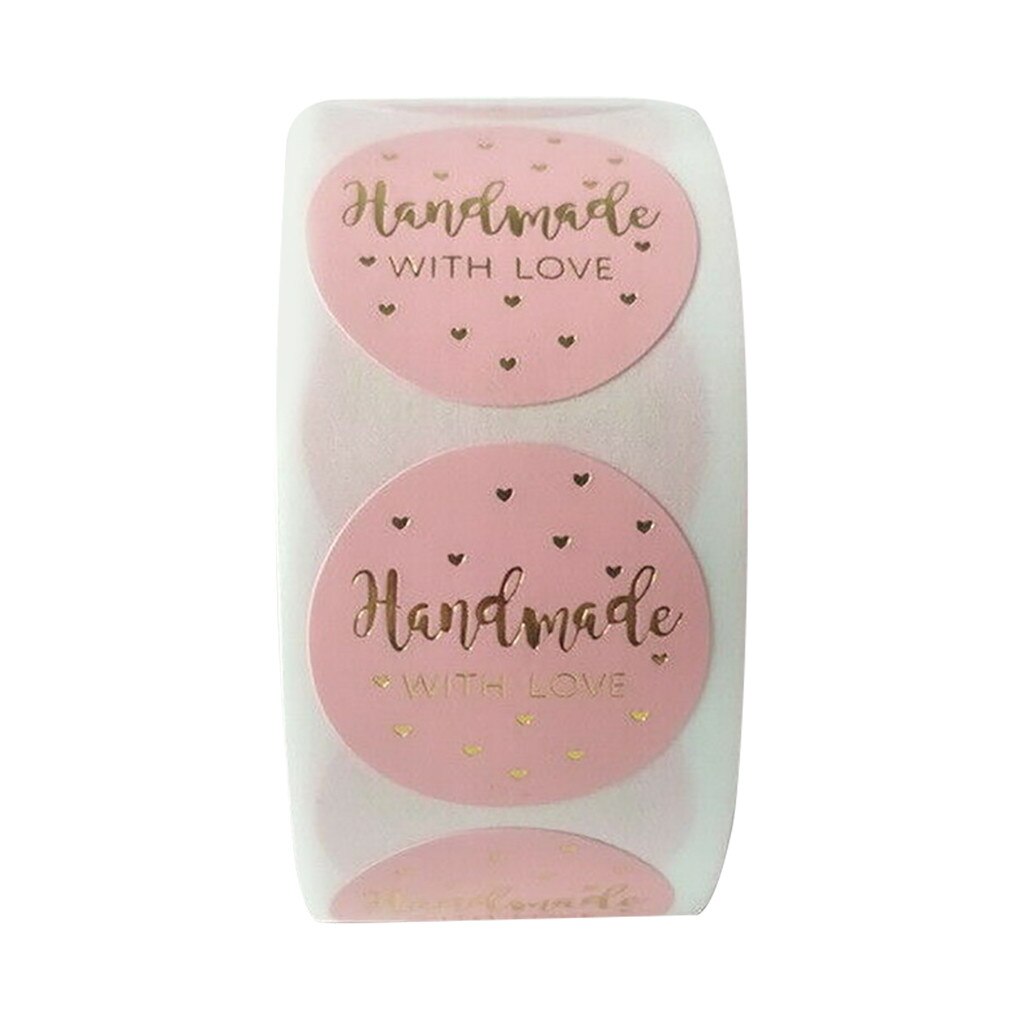 Pink Label Stickers Foil Thank You Stickers 1'' 500pcs Taste Business Order Home Hand madeSticker Wedding Envelope Seals Jul709: B