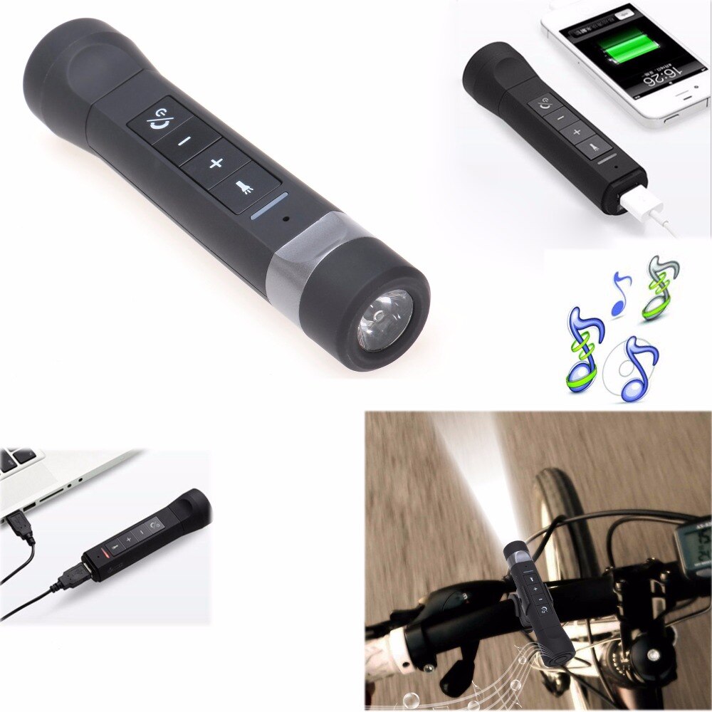 Bluetooth Speaker Multifunctionele Luidsprekers met Zaklamp Muziek Torch Bike Bluetooth Speakers Batterij Bank Fiets Voor Sport