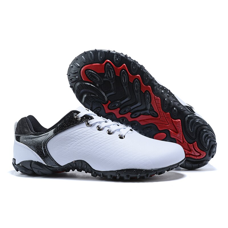 Leather Mens Golf Shoes Anti Slip Golf Sport Sneakers White Blue Breathable Golf Sneakers Trainers for Men