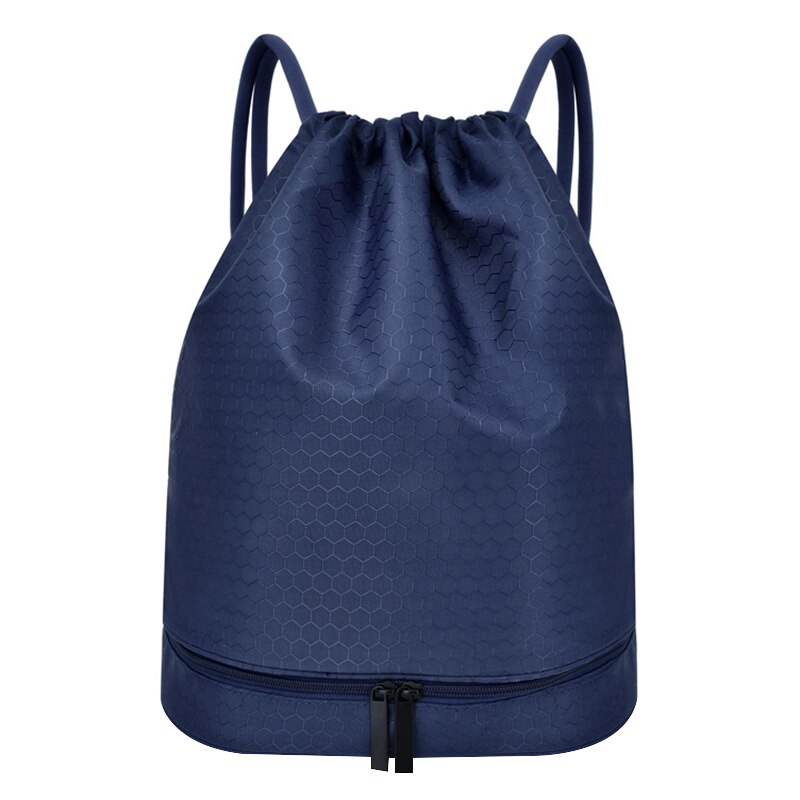 Nat En Droog Trekkoord Rugzak Met Schoenendoos Waterdicht Grote Capaciteit Sport Fitness Tas DO2: dark blue