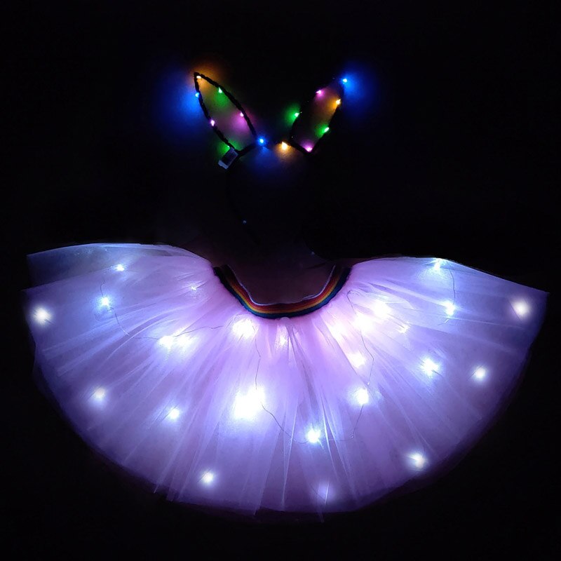 Colorful Led Luminous Costume Clothes Dancing LED Growing Lighting Robot Suits Clothing birthday skirt Set Event Party