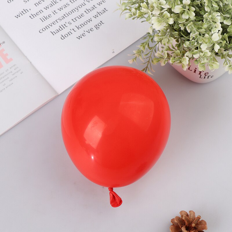 Små balloner mat runde latex bryllupsfødselsdag dekoration baby shower jubilæum 100 stk: Rød