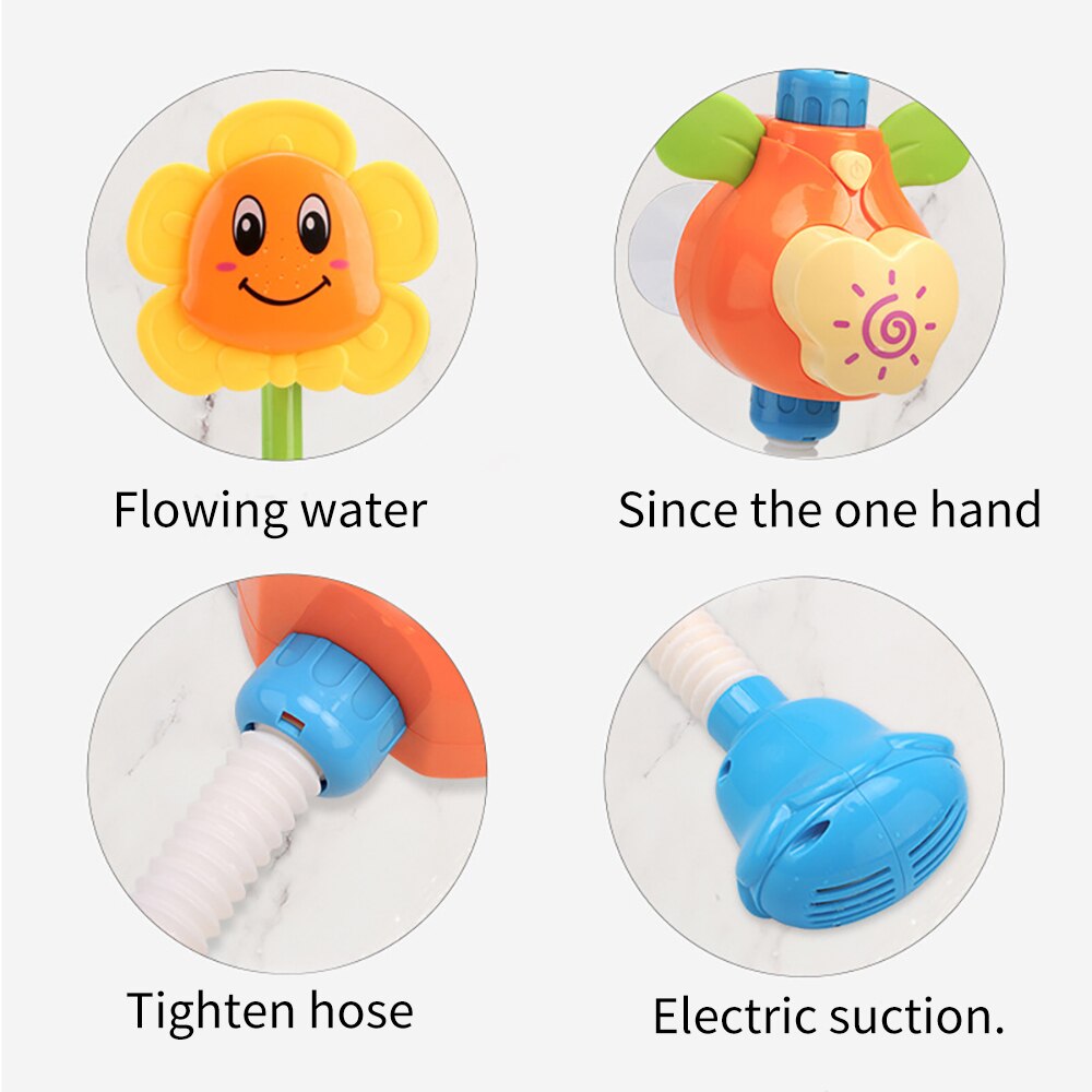 Baby Bath Game Toy Infant Funny Water Games Baby Shower Toy Sunflower Shower Cartoon Sun Flower Spray Bathroom Summer Water Toy