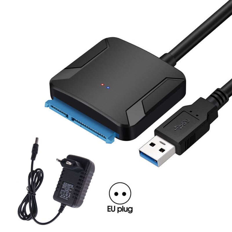 0.4m USB 3.0 na kabel Sata Adapter Sata konwertuj kable konwerter męski na 2.5/3.5 Cal HDD/Adapter SSD dysk twardy Adapter drutu: With EU Plug