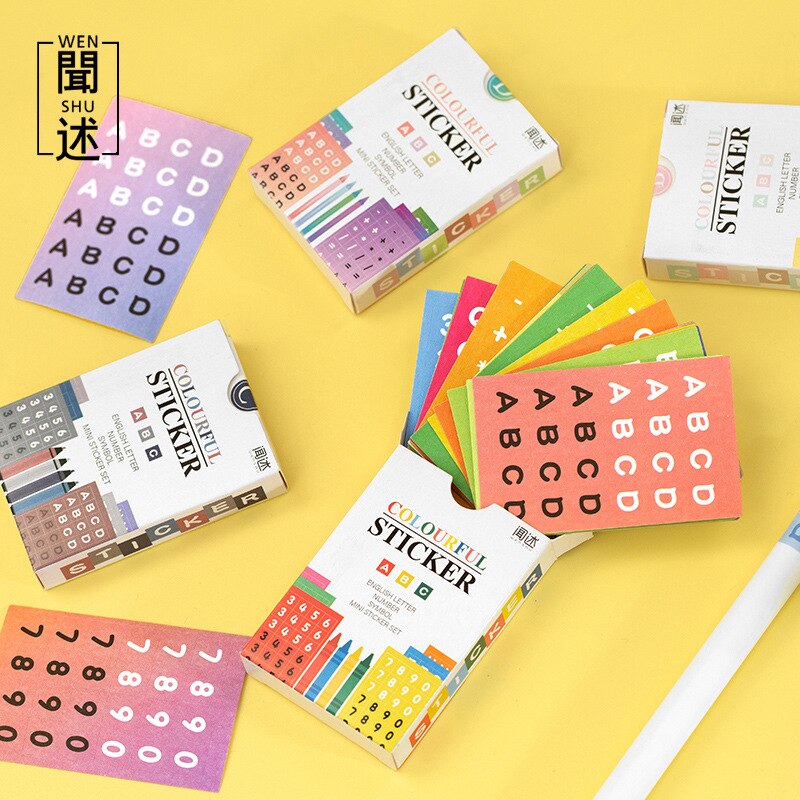 48 Vel/1Lot Kawaii Briefpapier Stickers Kleurrijke Letters Dagboek Planner Decoratieve Mobiele Stickers Scrapbooking Diy Craft Sticker