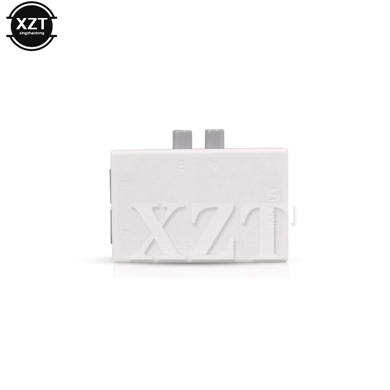 1PCS Mini 2 Port RJ45 RJ-45 Ethernet Network Box Sharing Switcher Dual Splitter 2 Way