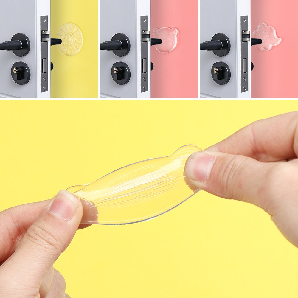 1Pc Rubber Door Stops Transparent Protection Stickers Handle Bumpers Anti Collision Pads Door Hardware Shockproof Waterable